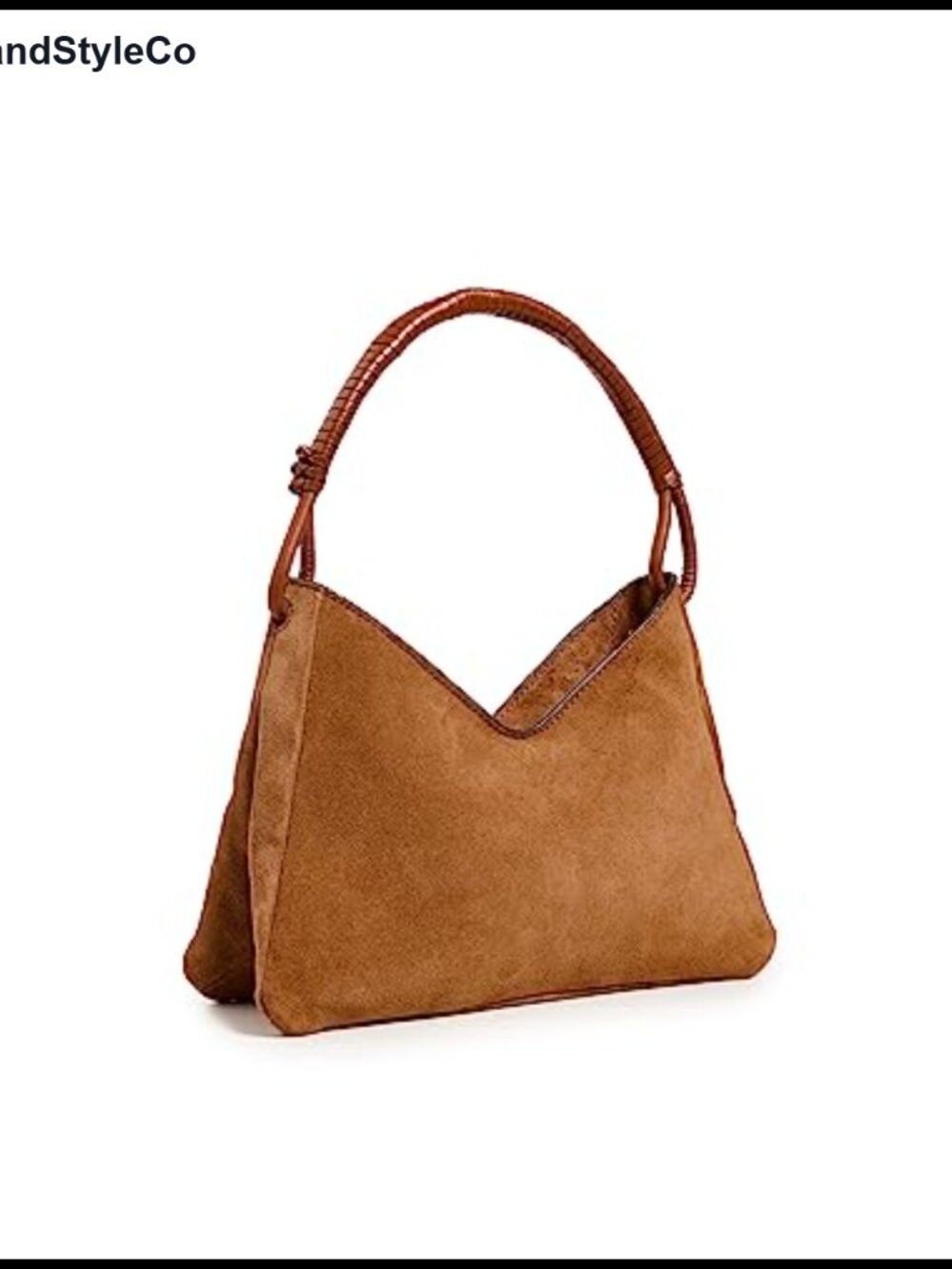 Woven Leather Hobo Shoulder Bag Wrapped Handles Adjustable Strap